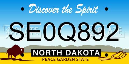 SE0Q892 North Dakota License Plate