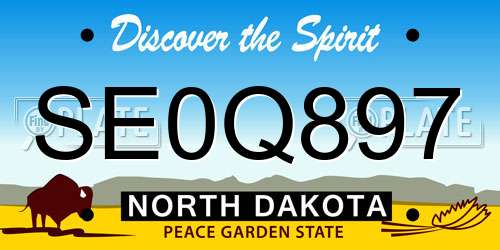 SE0Q897 North Dakota License Plate