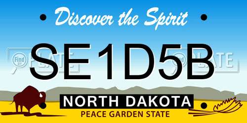 SE1D5B North Dakota License Plate