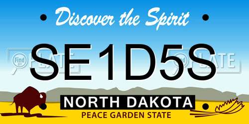 SE1D5S North Dakota License Plate