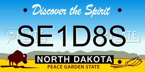SE1D8S North Dakota License Plate