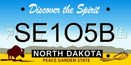 SE1O5B North Dakota License Plate