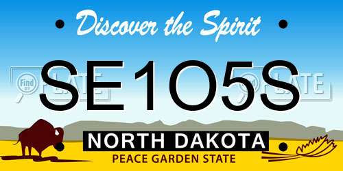 SE1O5S North Dakota License Plate