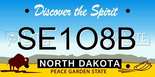 SE1O8B North Dakota License Plate