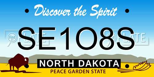 SE1O8S North Dakota License Plate