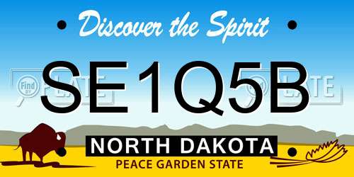 SE1Q5B North Dakota License Plate