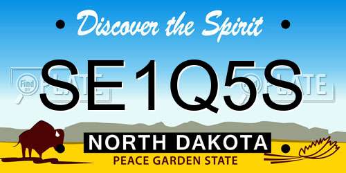 SE1Q5S North Dakota License Plate