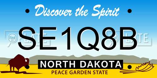 SE1Q8B North Dakota License Plate