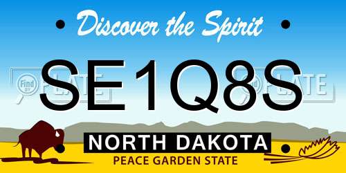SE1Q8S North Dakota License Plate