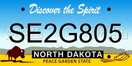 SE2G805 North Dakota License Plate