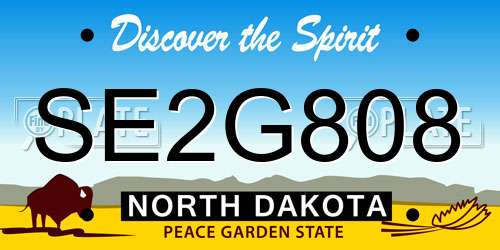 SE2G808 North Dakota License Plate