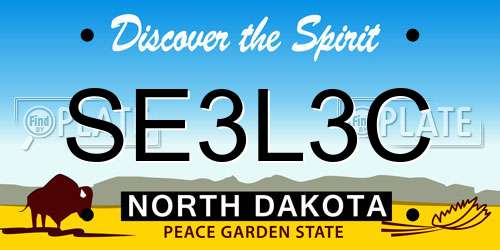 SE3L3C North Dakota License Plate
