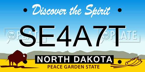 SE4A7T North Dakota License Plate