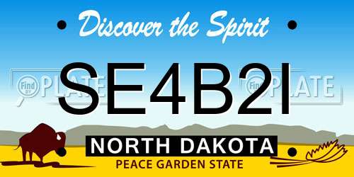 SE4B2I North Dakota License Plate