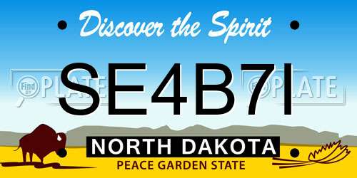 SE4B7I North Dakota License Plate