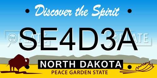 SE4D3A North Dakota License Plate