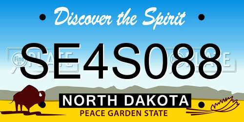 SE4S088 North Dakota License Plate