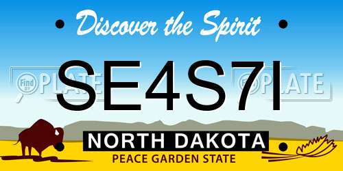 SE4S7I North Dakota License Plate