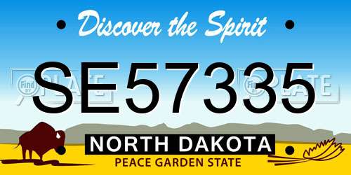 SE57335 North Dakota License Plate