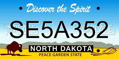 SE5A352 North Dakota License Plate