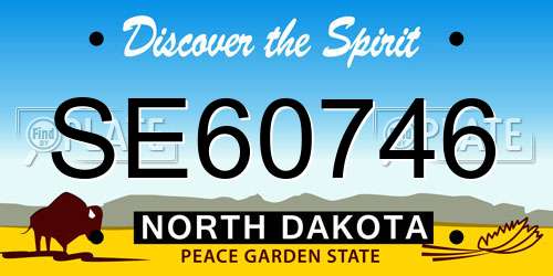SE60746 North Dakota License Plate