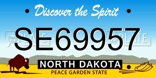 SE69957 North Dakota License Plate