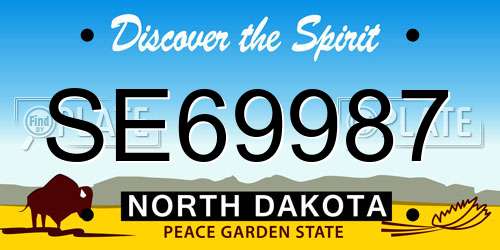 SE69987 North Dakota License Plate