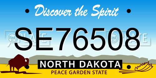 SE76508 North Dakota License Plate