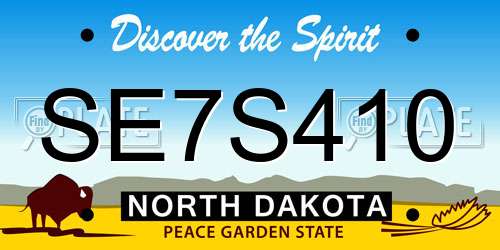 SE7S410 North Dakota License Plate