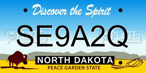SE9A2Q North Dakota License Plate