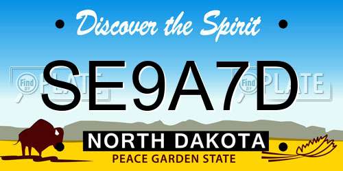 SE9A7D North Dakota License Plate
