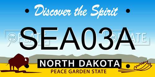 SEA03A North Dakota License Plate