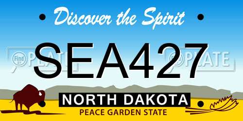 SEA427 North Dakota License Plate