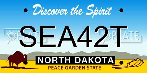 SEA42T North Dakota License Plate