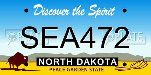 SEA472 North Dakota License Plate