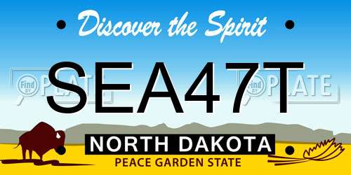 SEA47T North Dakota License Plate