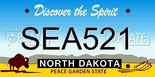 SEA521 North Dakota License Plate