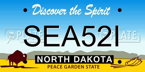 SEA52I North Dakota License Plate