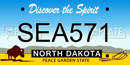 SEA571 North Dakota License Plate