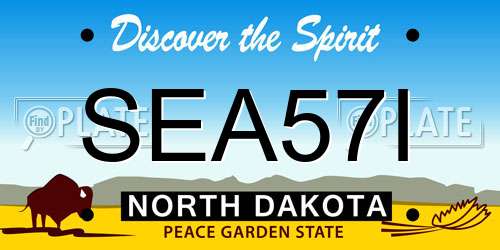 SEA57I North Dakota License Plate