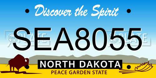 SEA8055 North Dakota License Plate