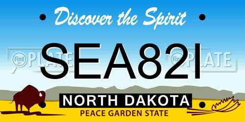 SEA82I North Dakota License Plate