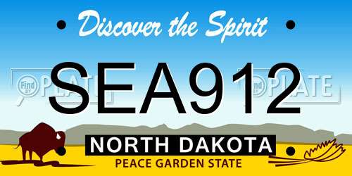 SEA912 North Dakota License Plate