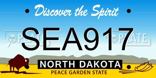 SEA917 North Dakota License Plate