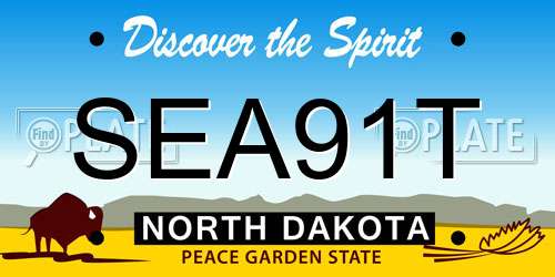 SEA91T North Dakota License Plate