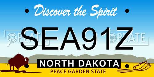 SEA91Z North Dakota License Plate