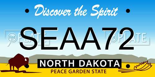 SEAA72 North Dakota License Plate