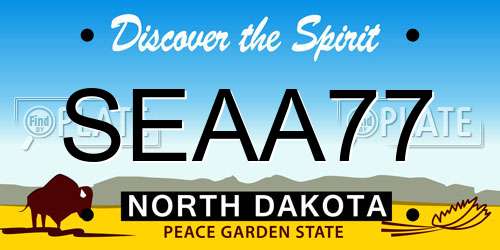SEAA77 North Dakota License Plate