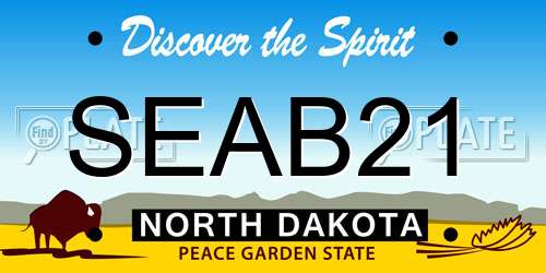 SEAB21 North Dakota License Plate