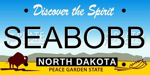 SEABOBB North Dakota License Plate